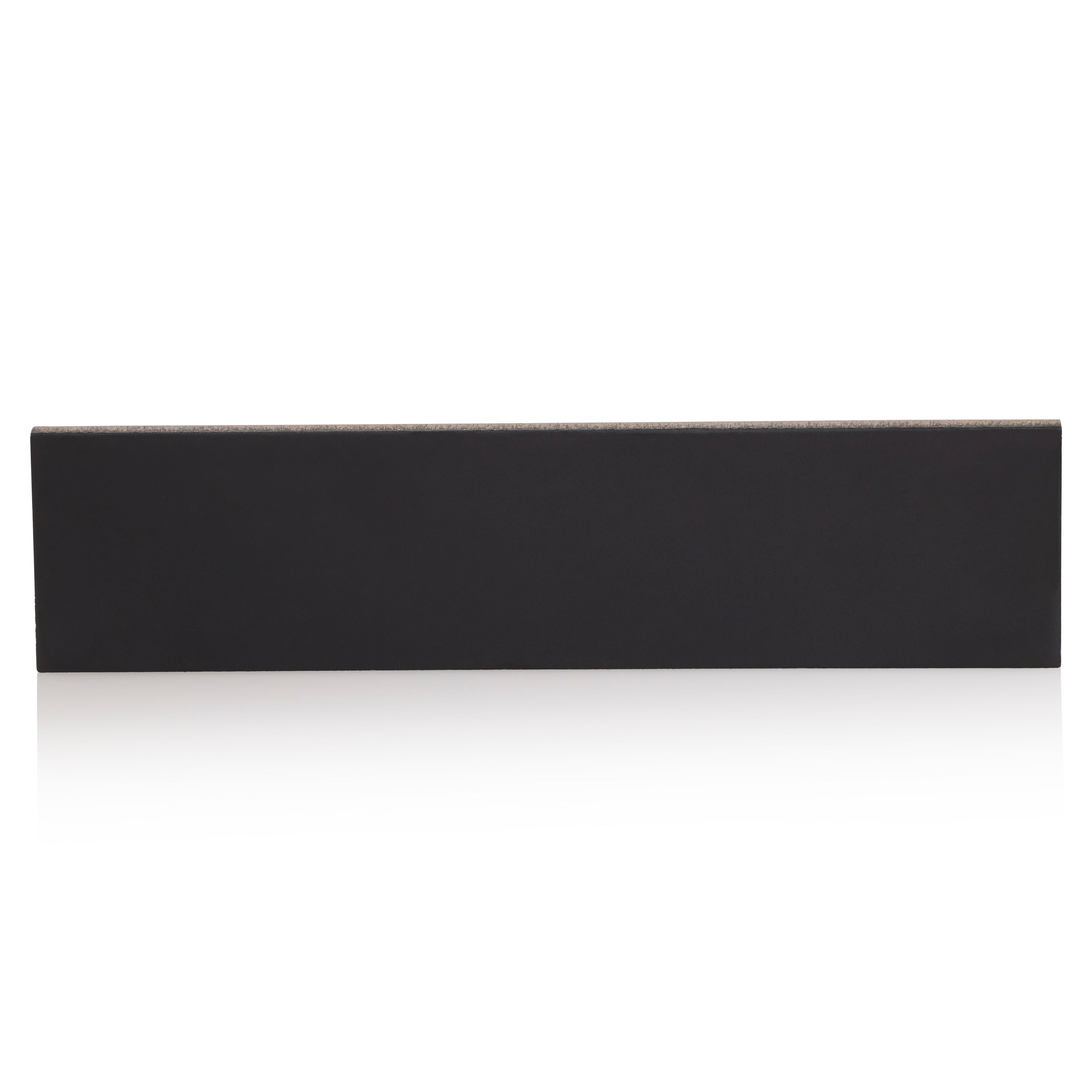 2x10 Modern Brick Black Matte porcelain tile - Industry Tile